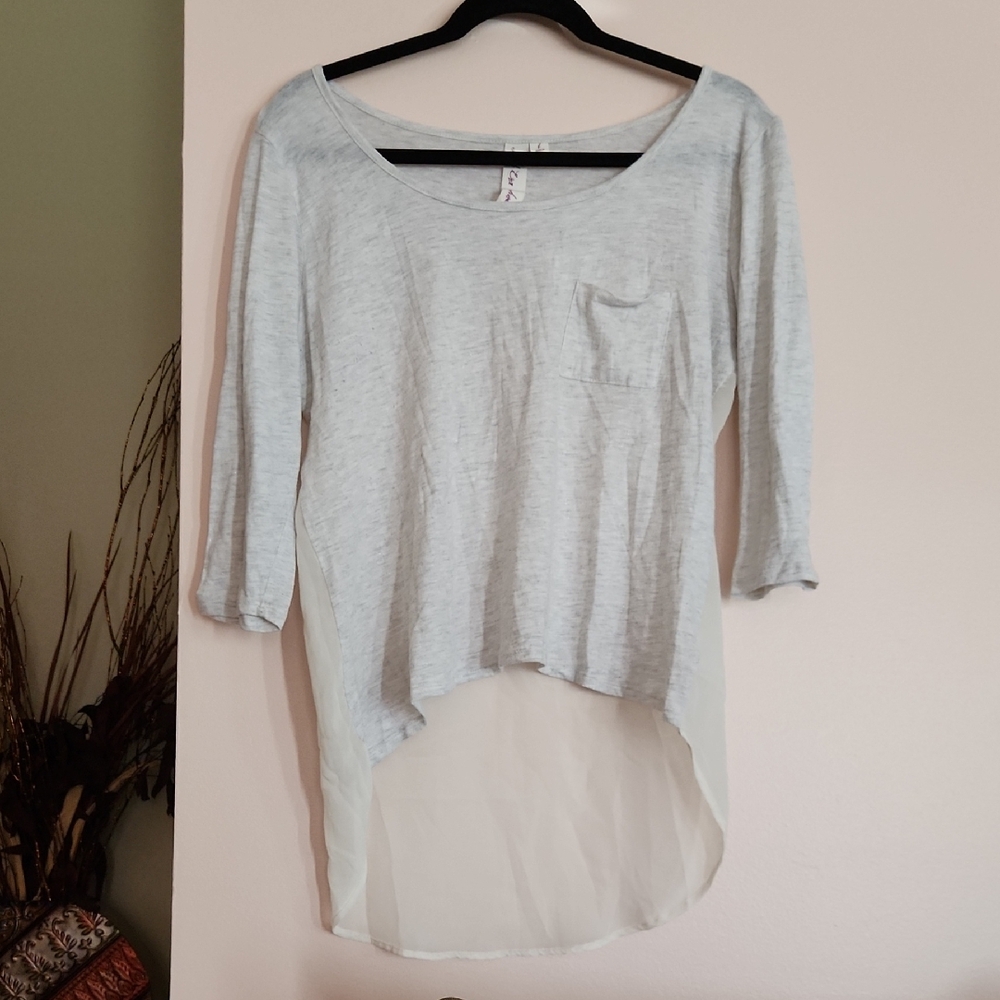 Women's Top with Sheer Hem